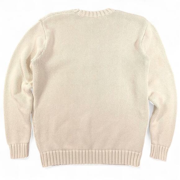 John Galt Brandy Melville Cream Ivory Cotton American Flag Sweater USA OS Preppy - Picture 7 of 8